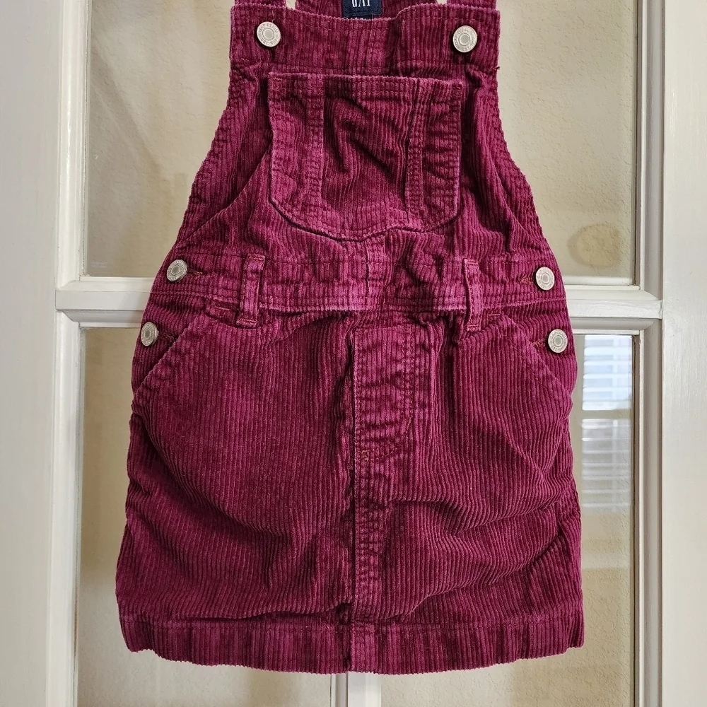 Baby GAP Toddler Girl 4Y Corduroy Skirtall Overall Skirt Huckleberry Fall ’22
